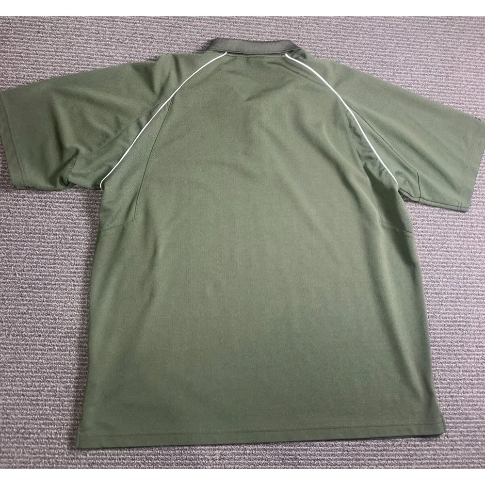 Adidas Men Short Sleeve Polo Shirt Size 2XL Green Polyester Pullover Golf Tennis